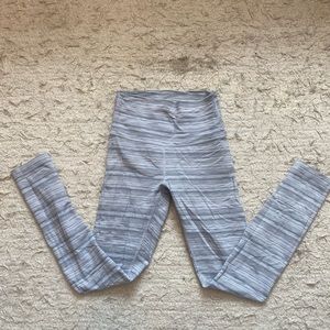 Lululemon white and gray striped leggings